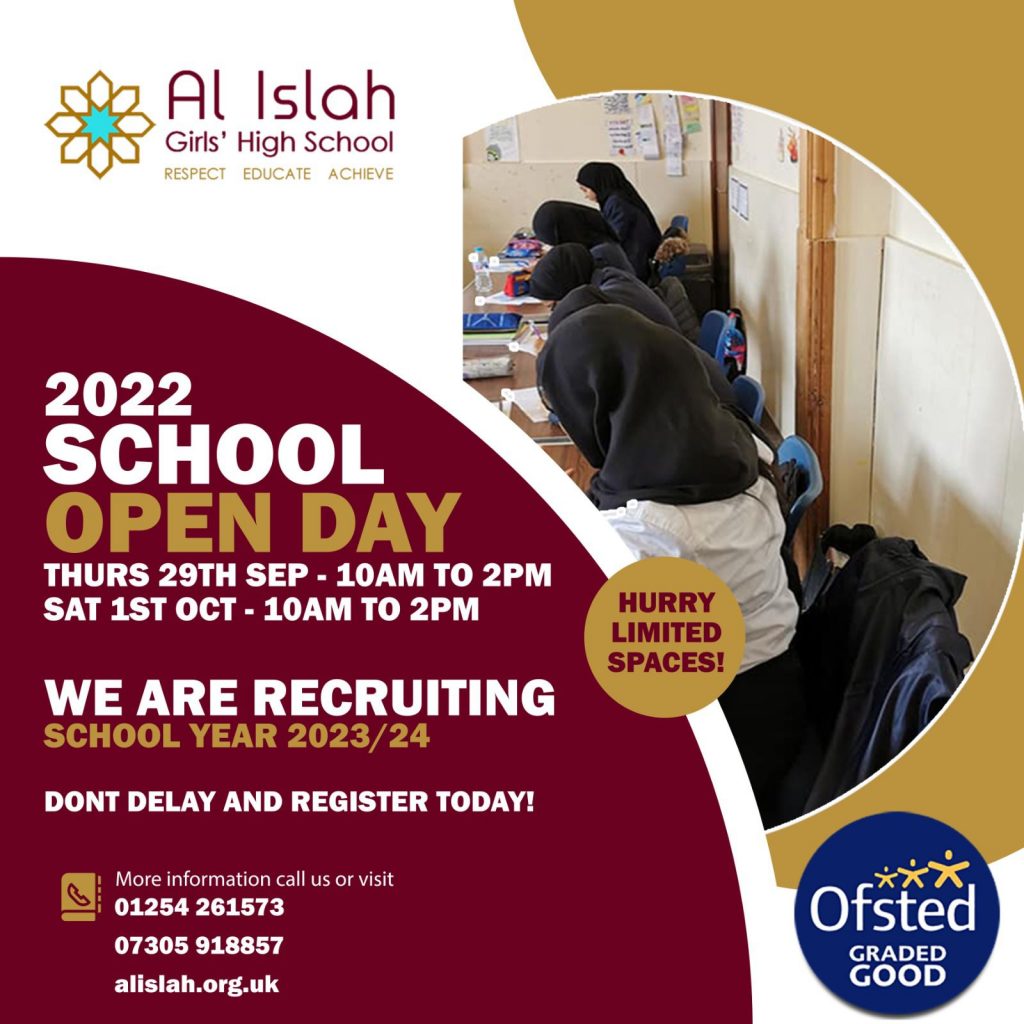 Open Day on Thursday 29th September & Saturday 1st October